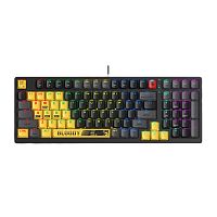 Клавиатура A4Tech Bloody S98-Lime USB, игровая, механическая, RGB, 1.8м, желто-серый